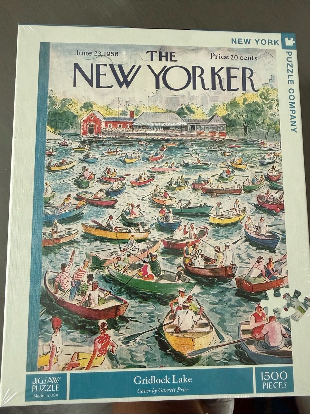 New Yorker "Gridlock Lake" Jigsaw Puzzle - 1500 Pieces - Blue/Green Artwork